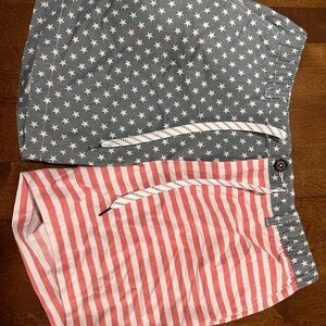 Chubbies Blue and White Star Swim Shorts - size Large